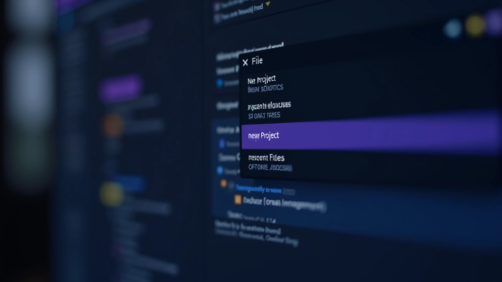 After Effects File menu openstaand met opties zoals New Project, Open Project, Recent Files, duidelijk zichtbare menu-items