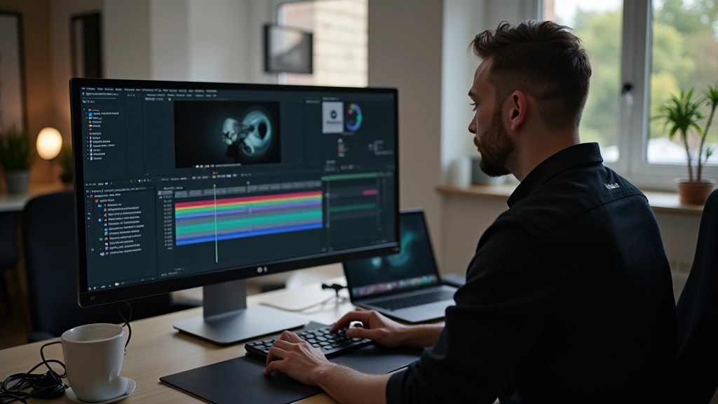 Motion designer werkend aan animatie project