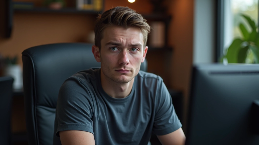 Persoon zit gefrustreerd voor computer met error messages op scherm